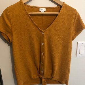Mustard J. Crew Tie Blouse
